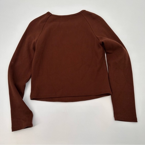 Anthropologie Maeve Ribbed Cut Out Longsleeve Top Size Medium - Picture 5 of 5